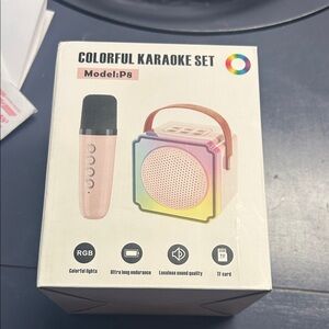 Portable Karaoke Set with Microphone and Speaker - RGB Lights